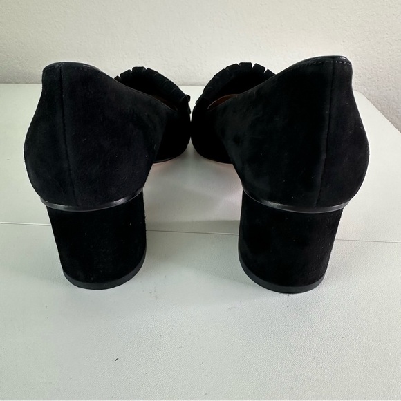Gucci GG Marmont Pumps Black Suede Kid Scamosciato Block Heel Logo Loafers 36.5 - Picture 8 of 9